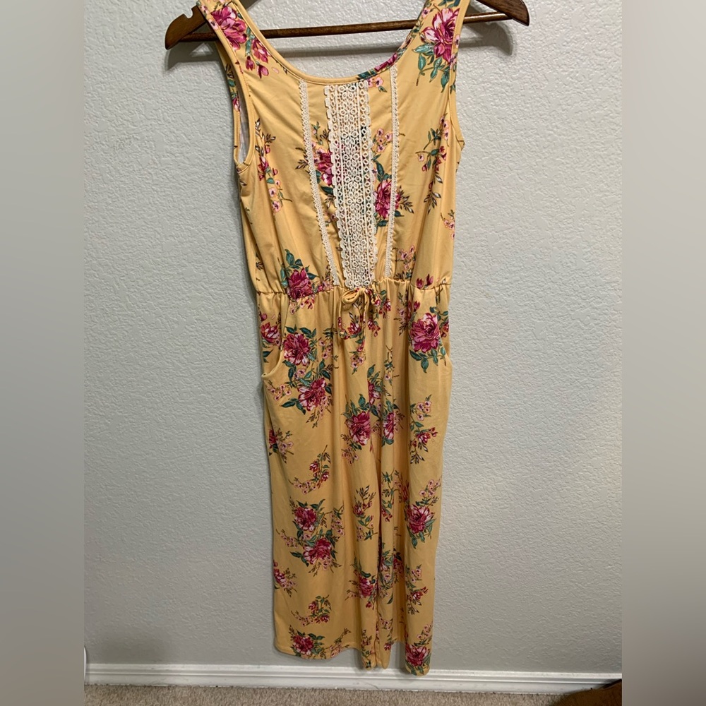 Lilt romp suit, size 14, yellow with flowers, nearly new